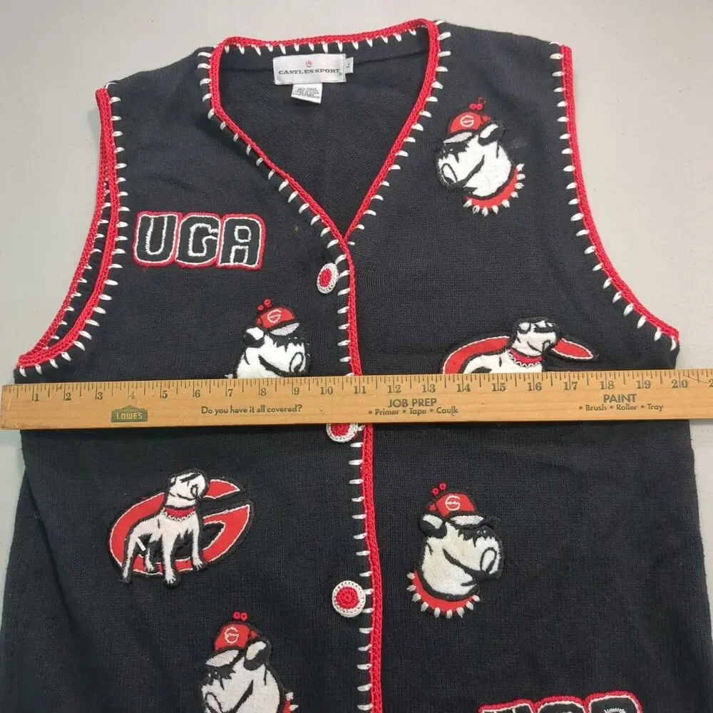 Georgia bulldogs Women's Castles Sport Cardigan Vest large NCAA Football